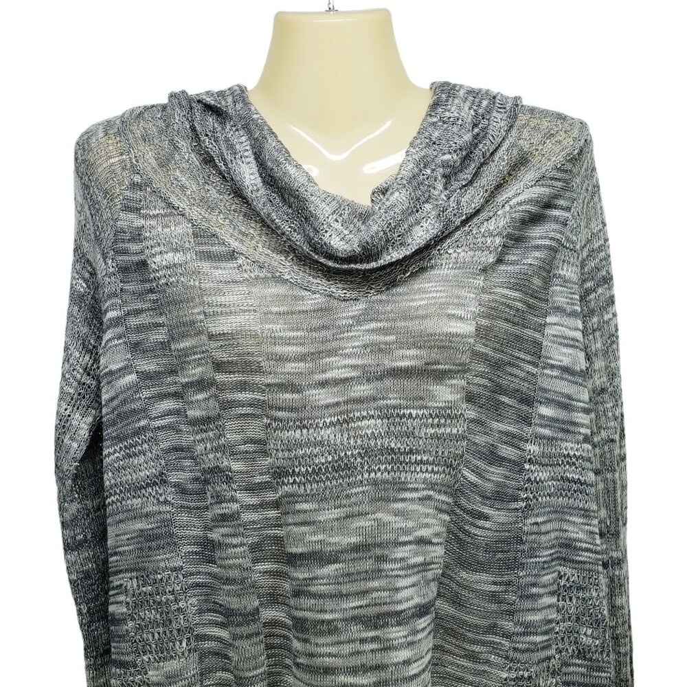 Daytrip Womens Acrylic Black & Gray Cowl Neck Sweater Size M - Picture 3 of 5